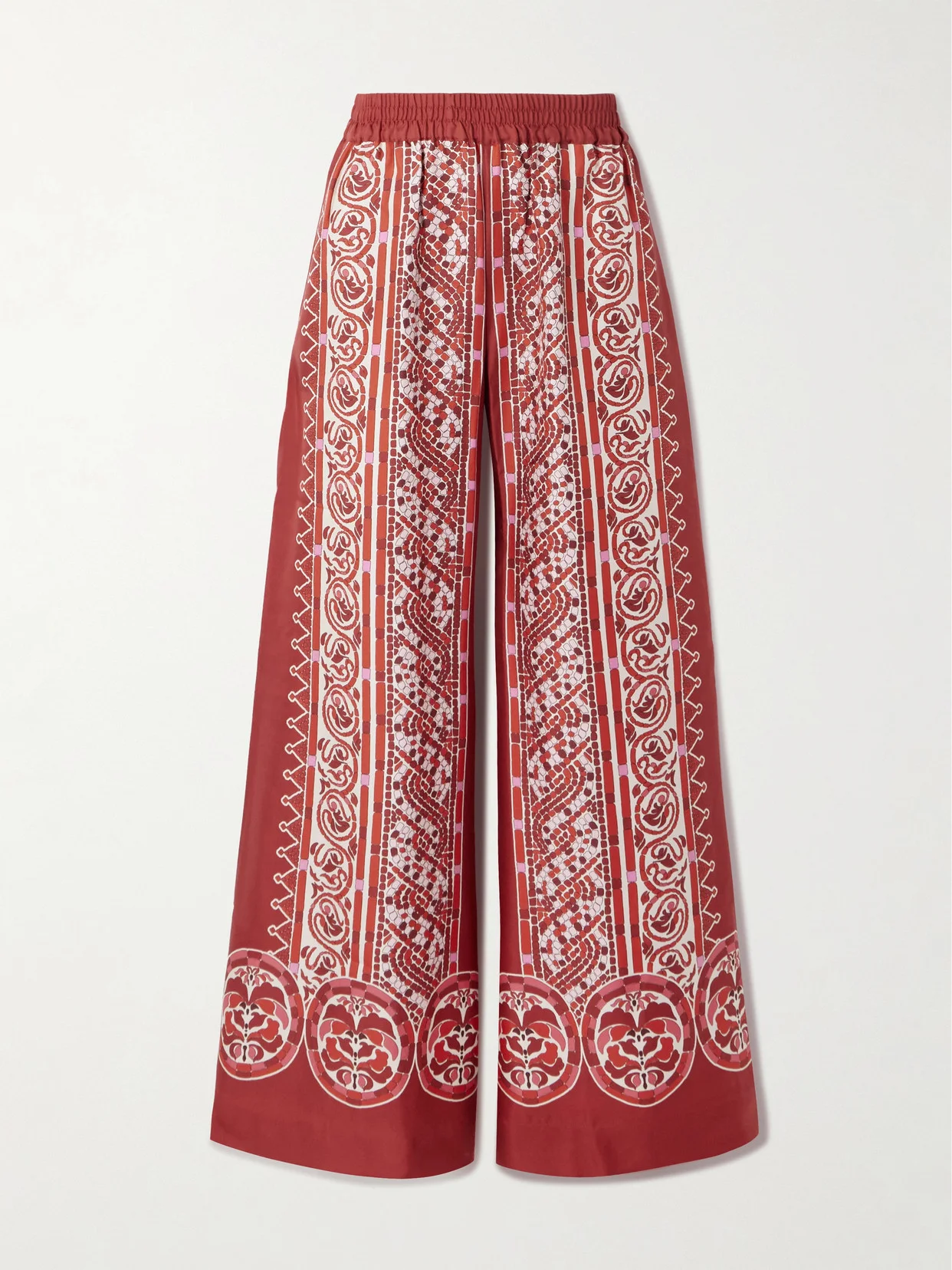 Icon Palazzo Printed Silk-twill Wide-leg Pants - 1