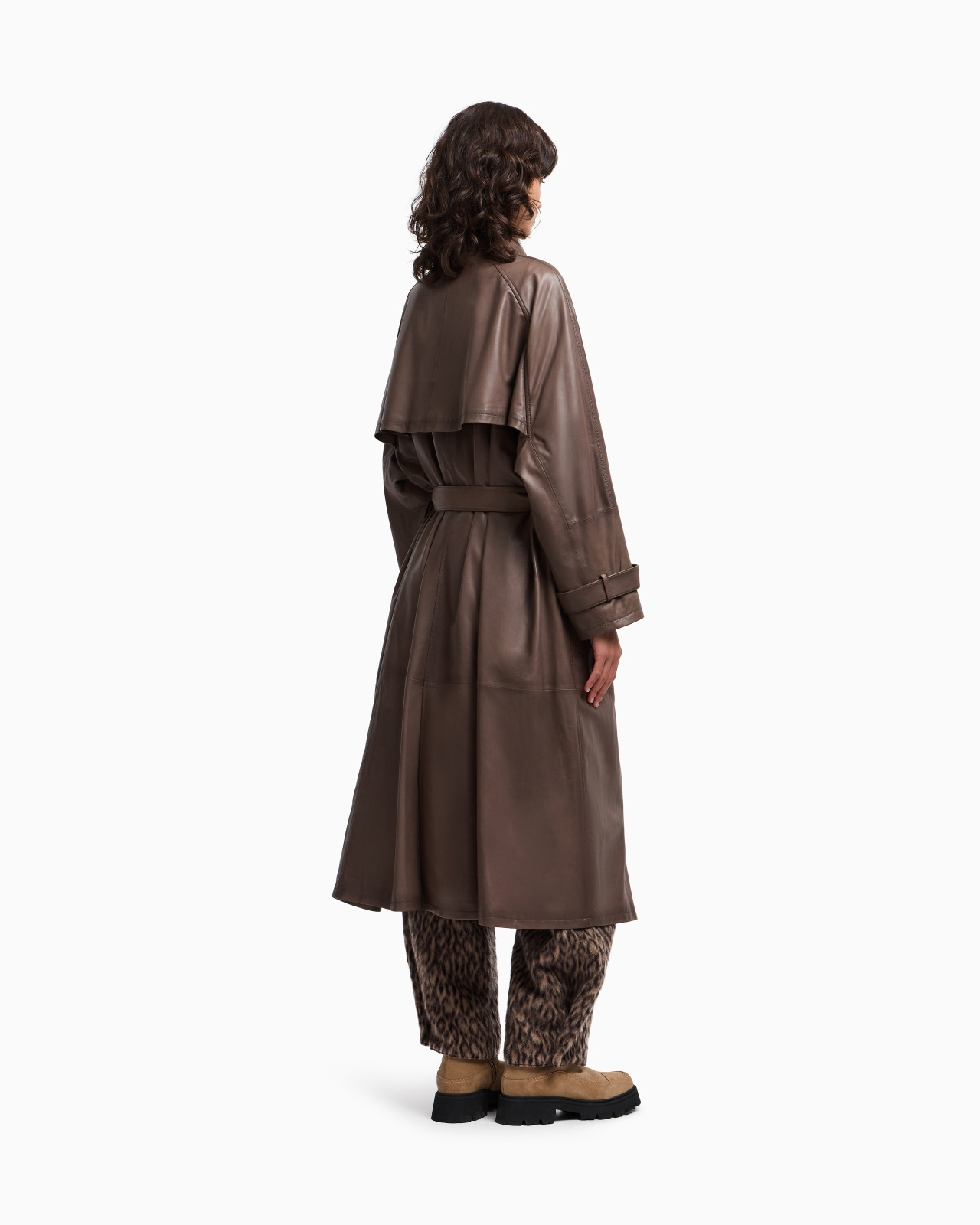 NAPPA-LAMBSKIN, DOUBLE-BREASTED TRENCH COAT WITH BELT - 3