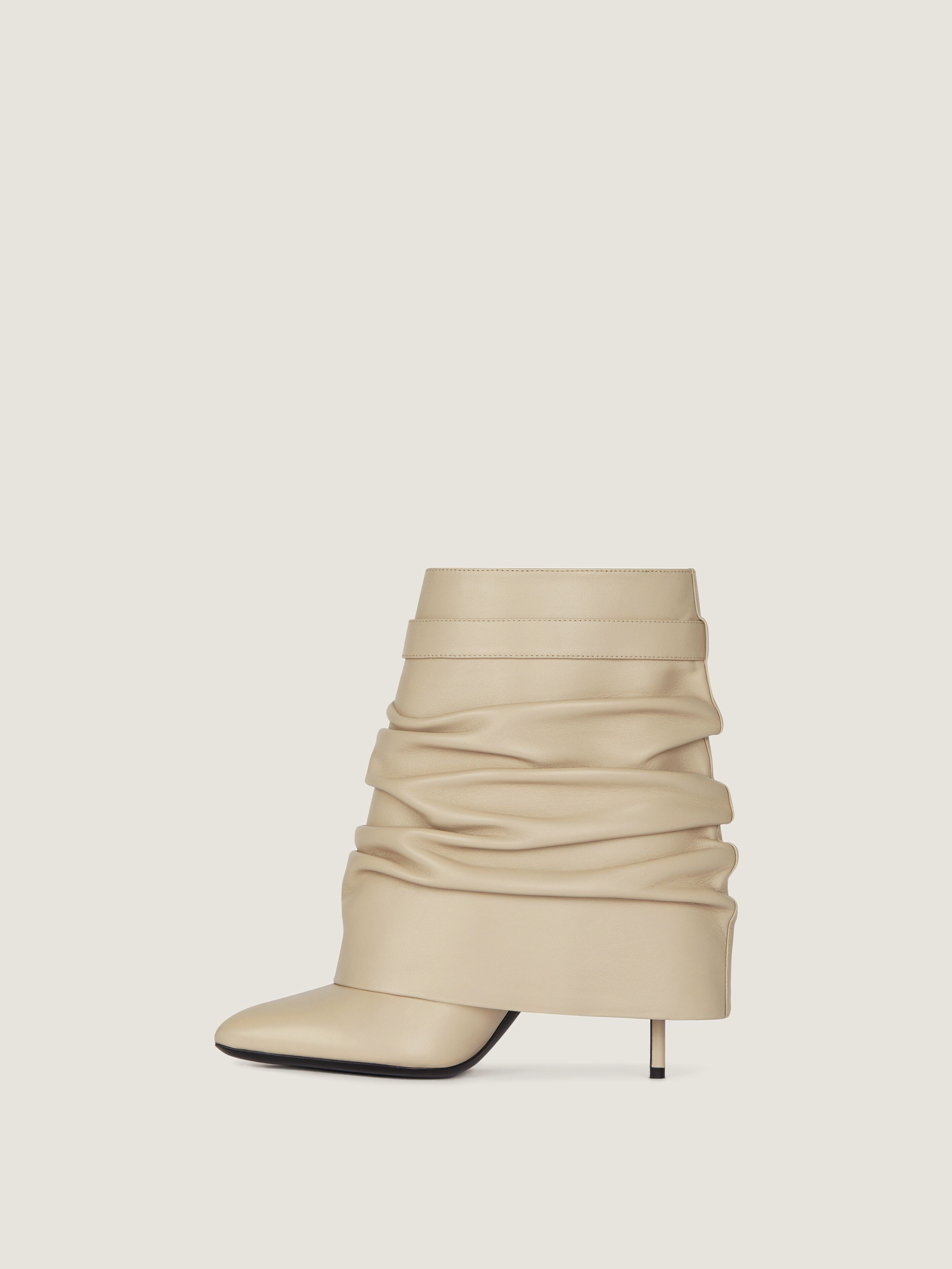 SHARK LOCK STILETTO ANKLE BOOTS IN NAPPA LEATHER - 4