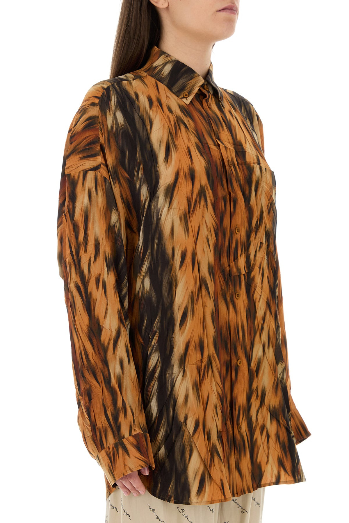 Printed silk oversize shirt - 3