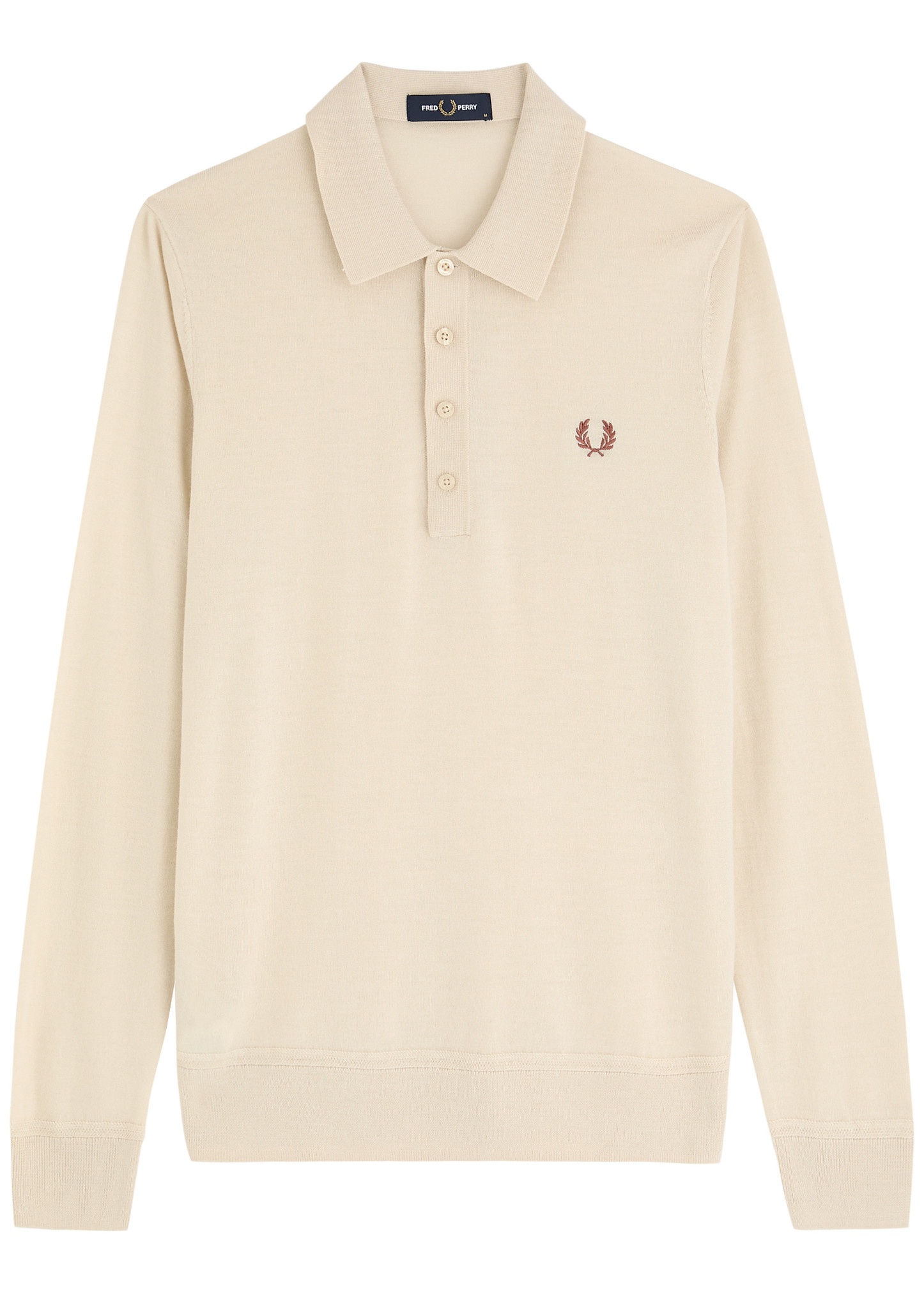 Logo-embroidered wool-blend polo jumper - 1