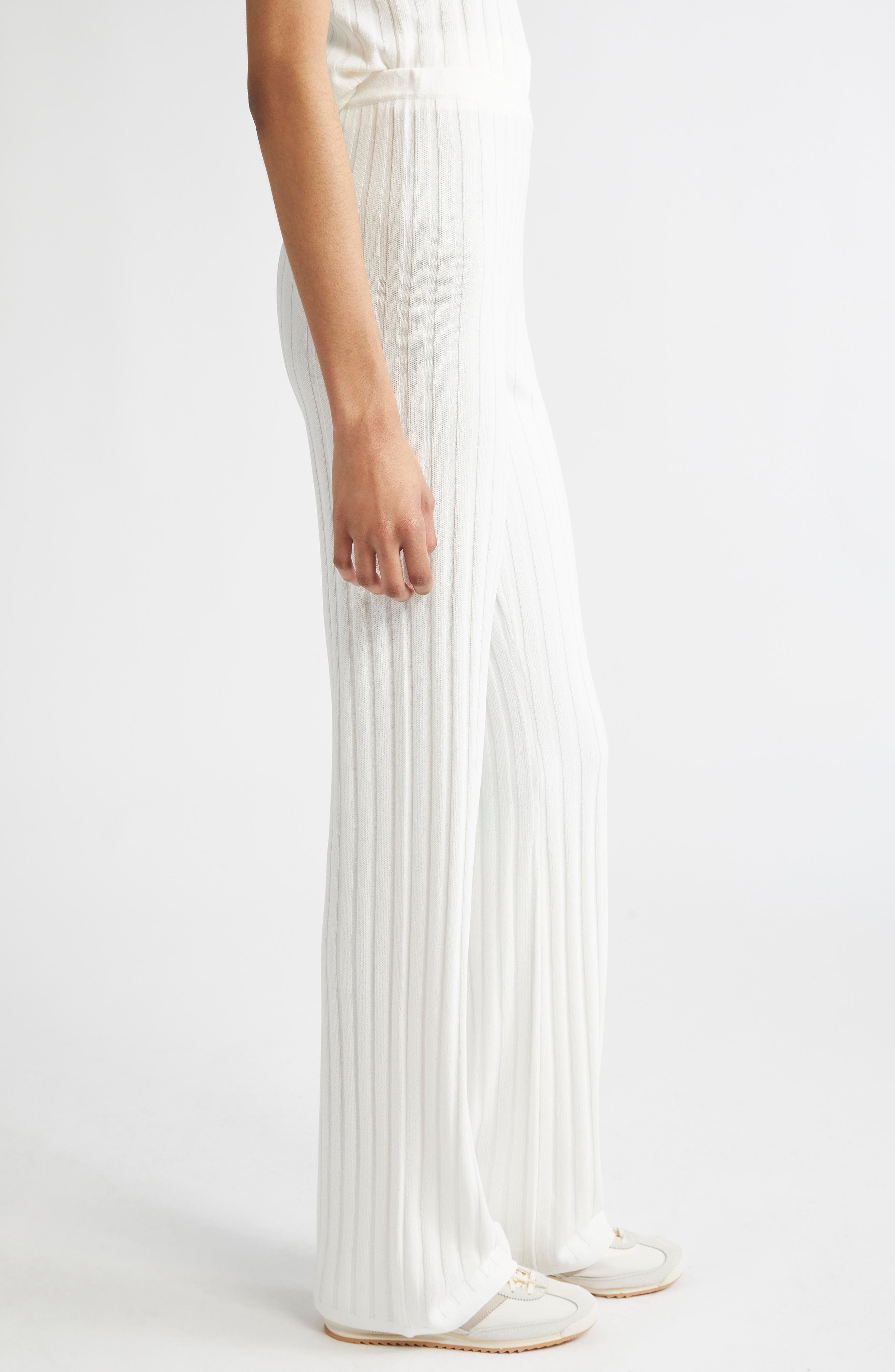 Sporty & Rich Rib Pants in Ecru at Nordstrom - 4