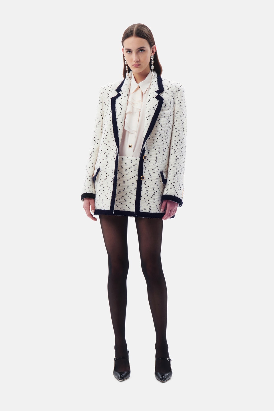 OVERSIZED TWEED BOUCLE JACKET - 4