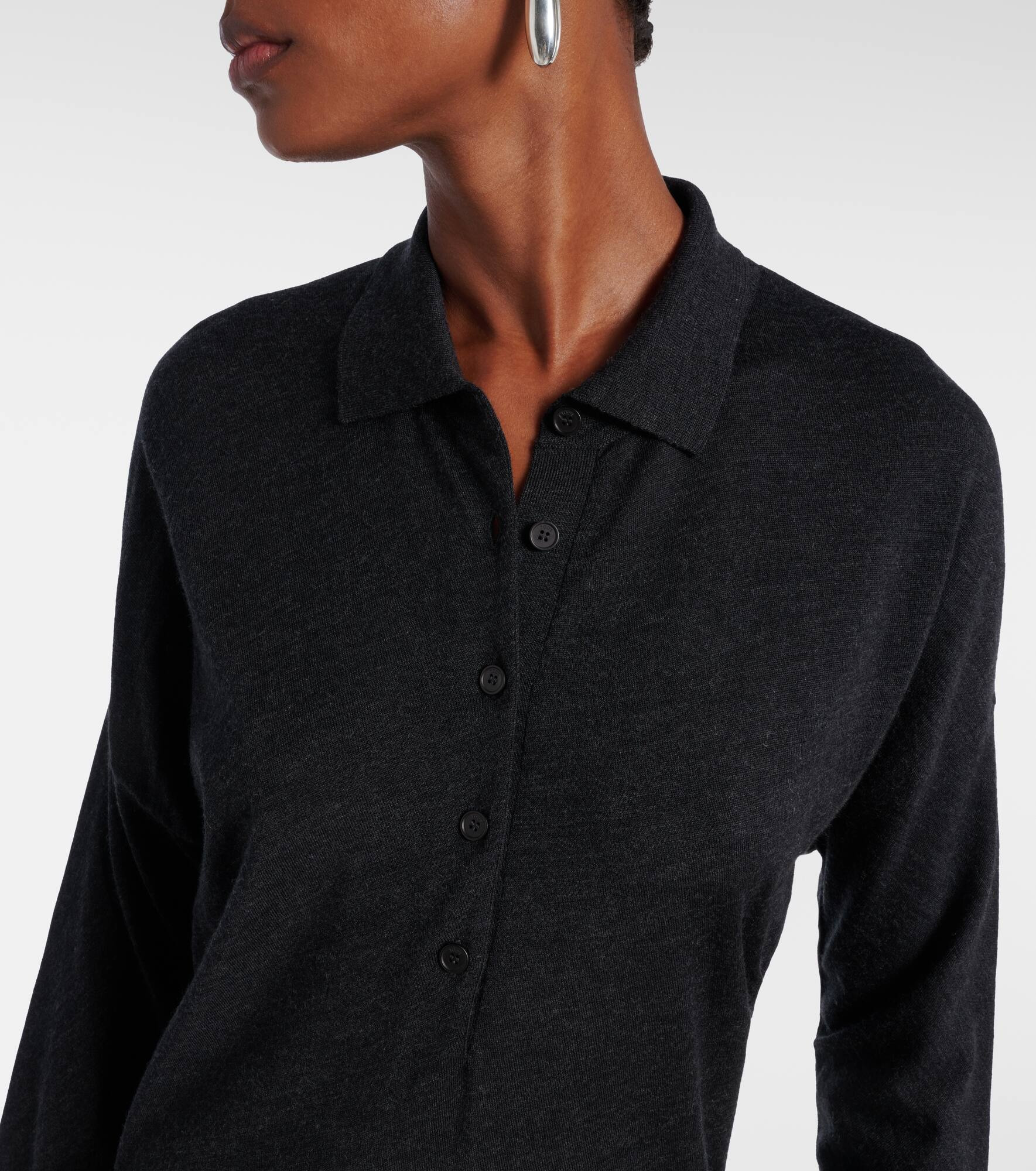 Wool and silk polo dress - 4