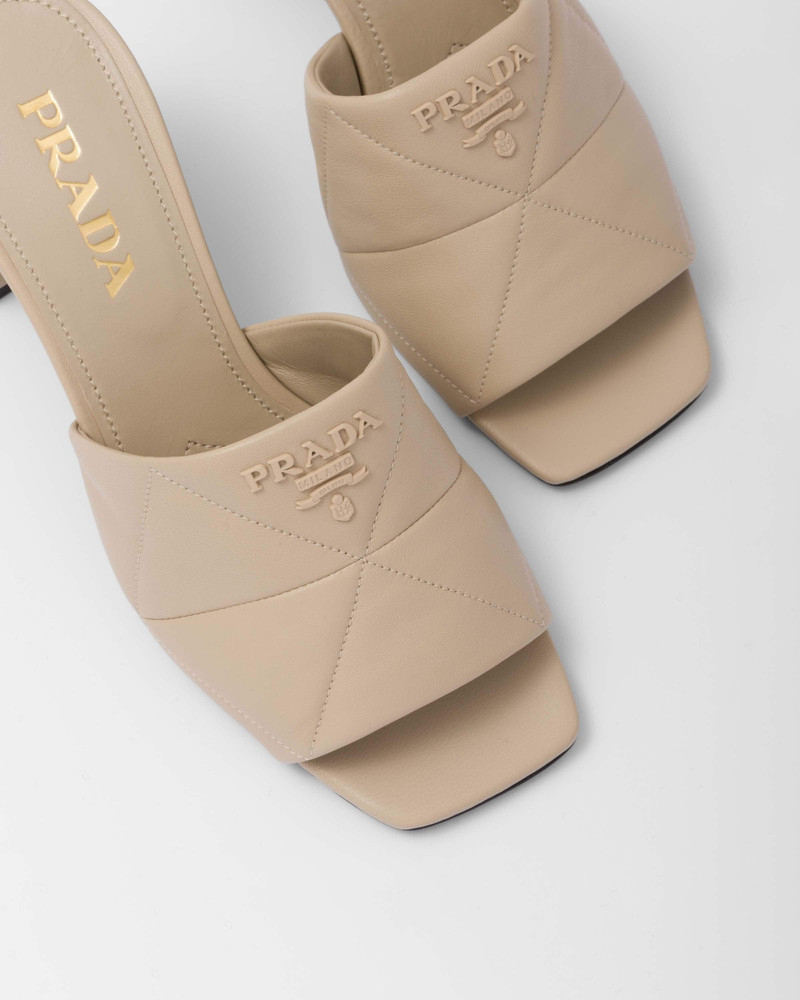 Quilted nappa leather heeled sandals 7