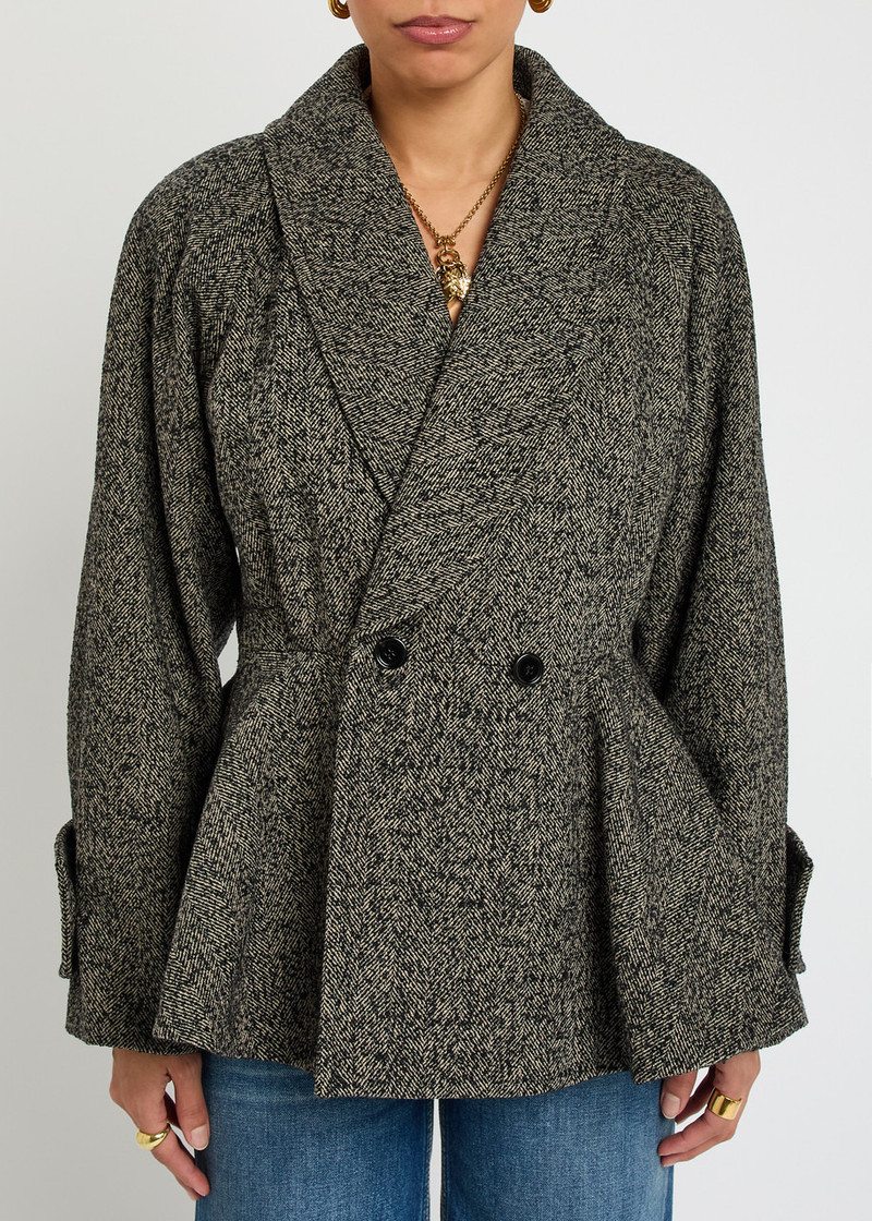 Chloé Chloe Herringbone Peplum Wool-blend Jacket outlook