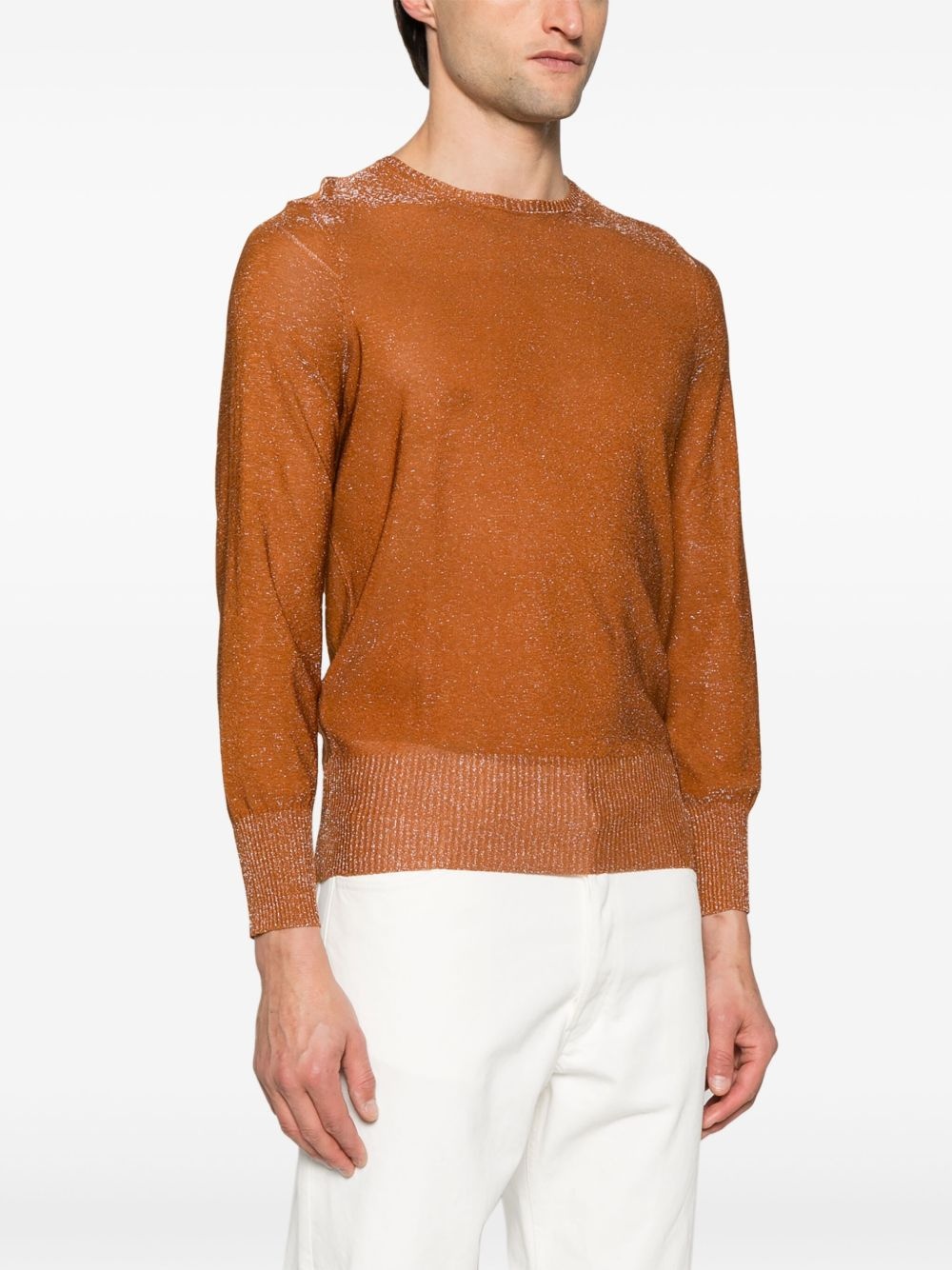 lurex fine-knit jumper - 3