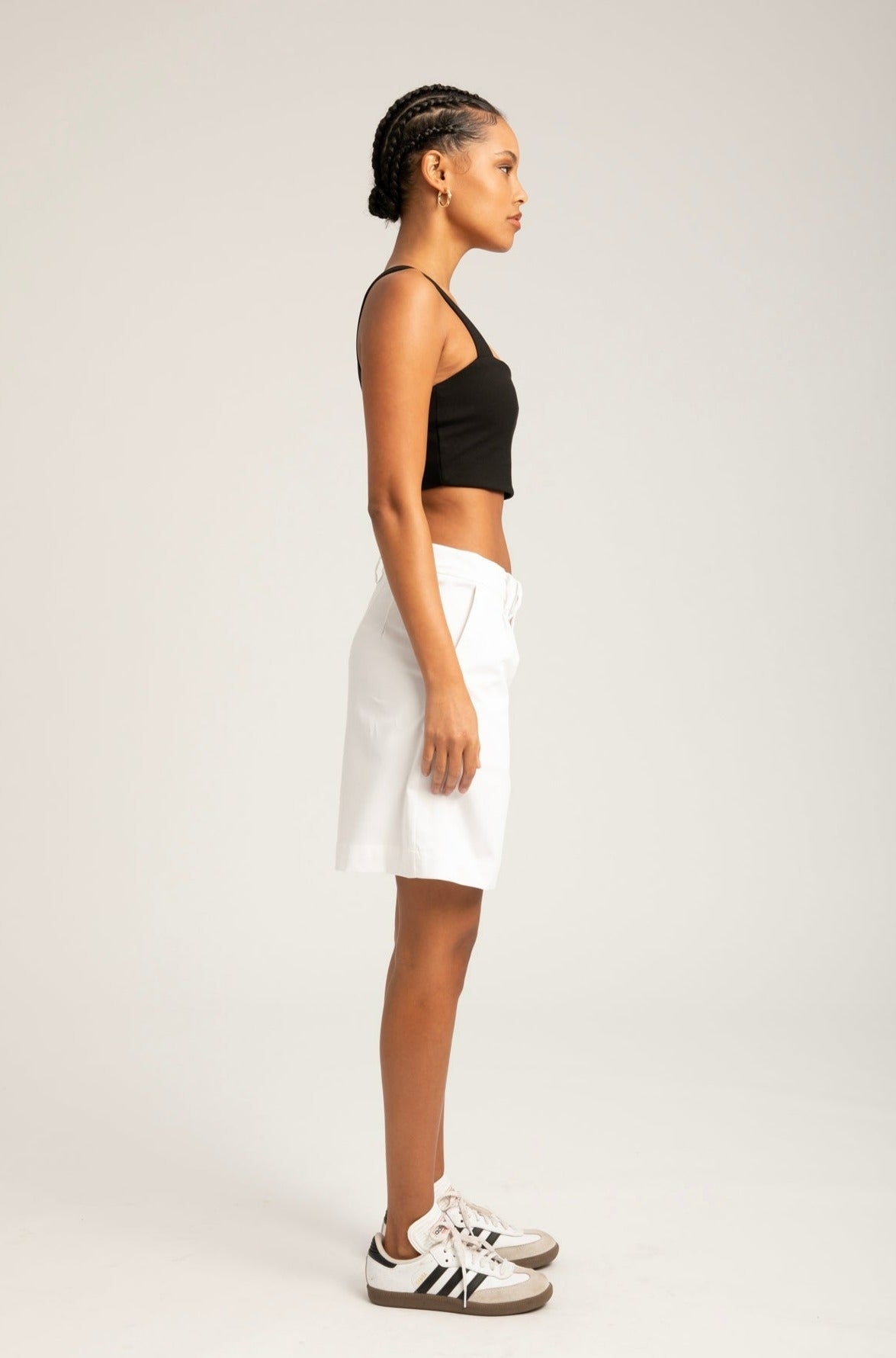WHITE POPLIN SHORTS - 3