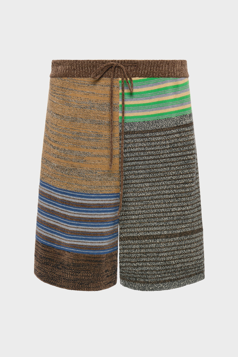 Patchwork Knit Shorts 1