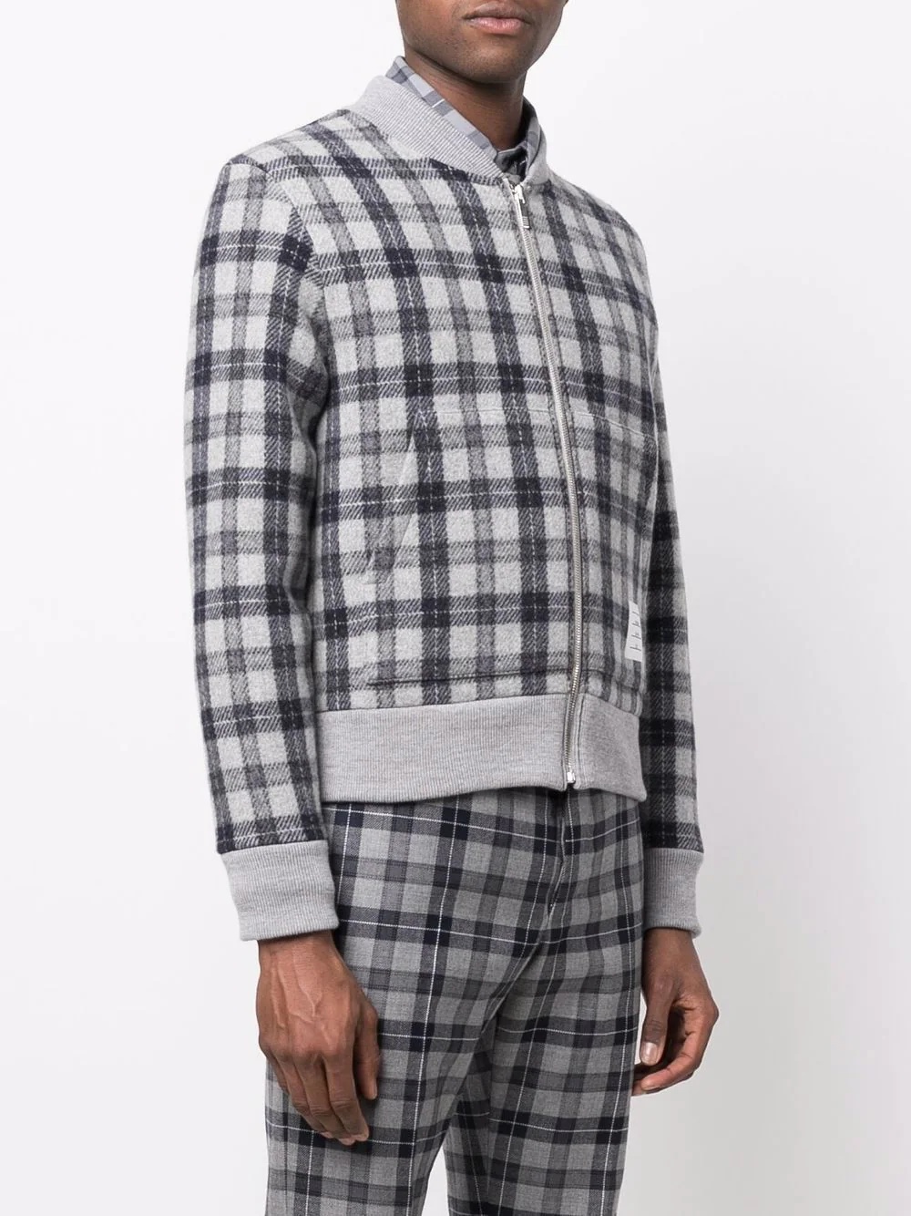 checked wool bomber jacket - 3