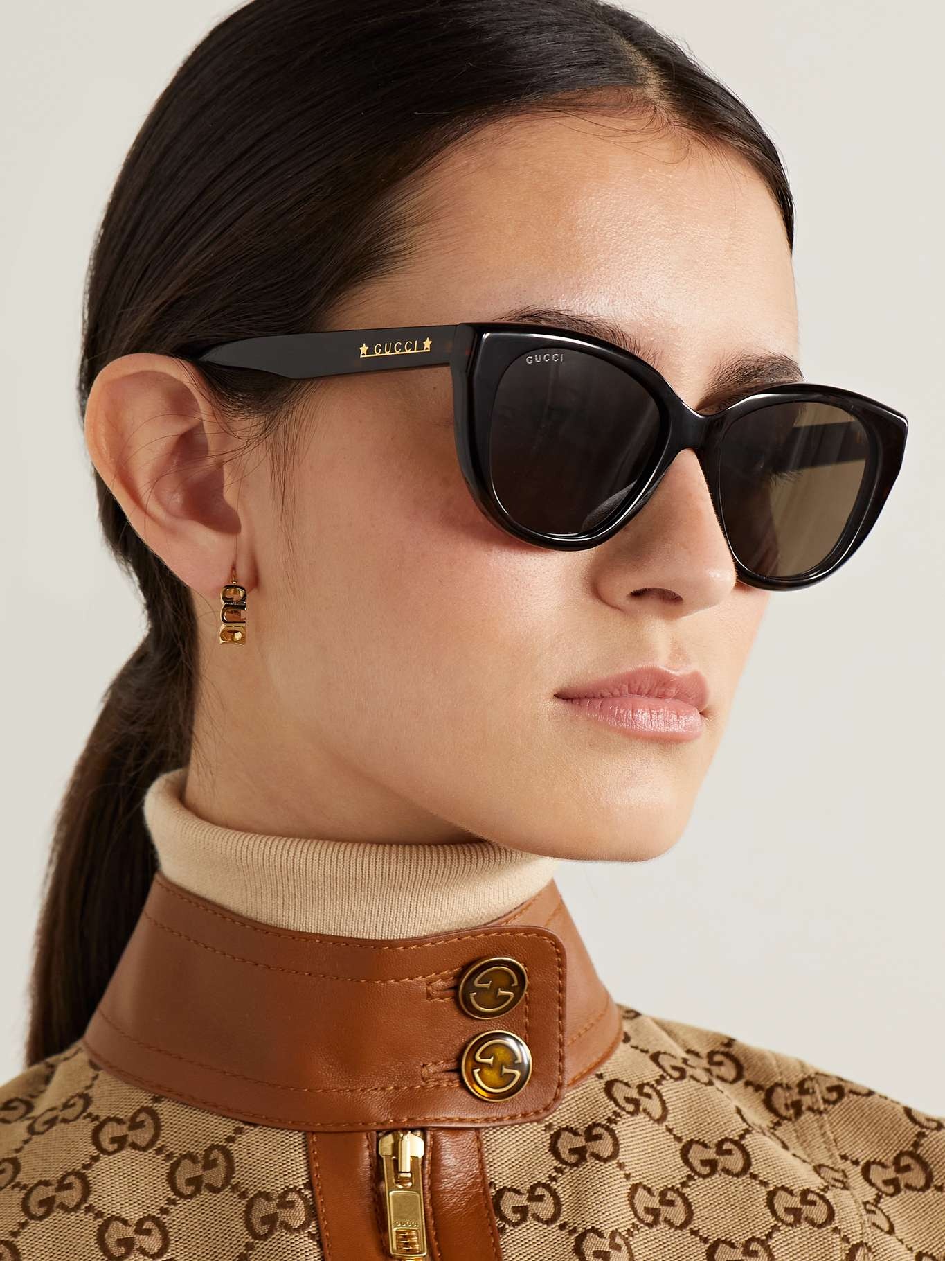 Oversized cat-eye tortoiseshell acetate sunglasses - 2