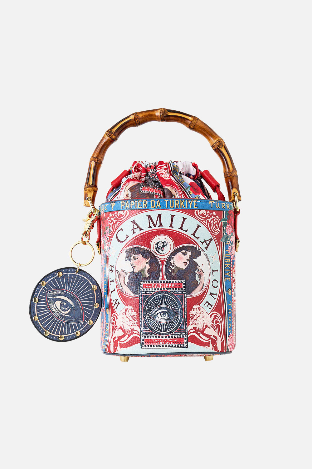 DRAWSTRING BUCKET BAG WITH KEYRING - 2