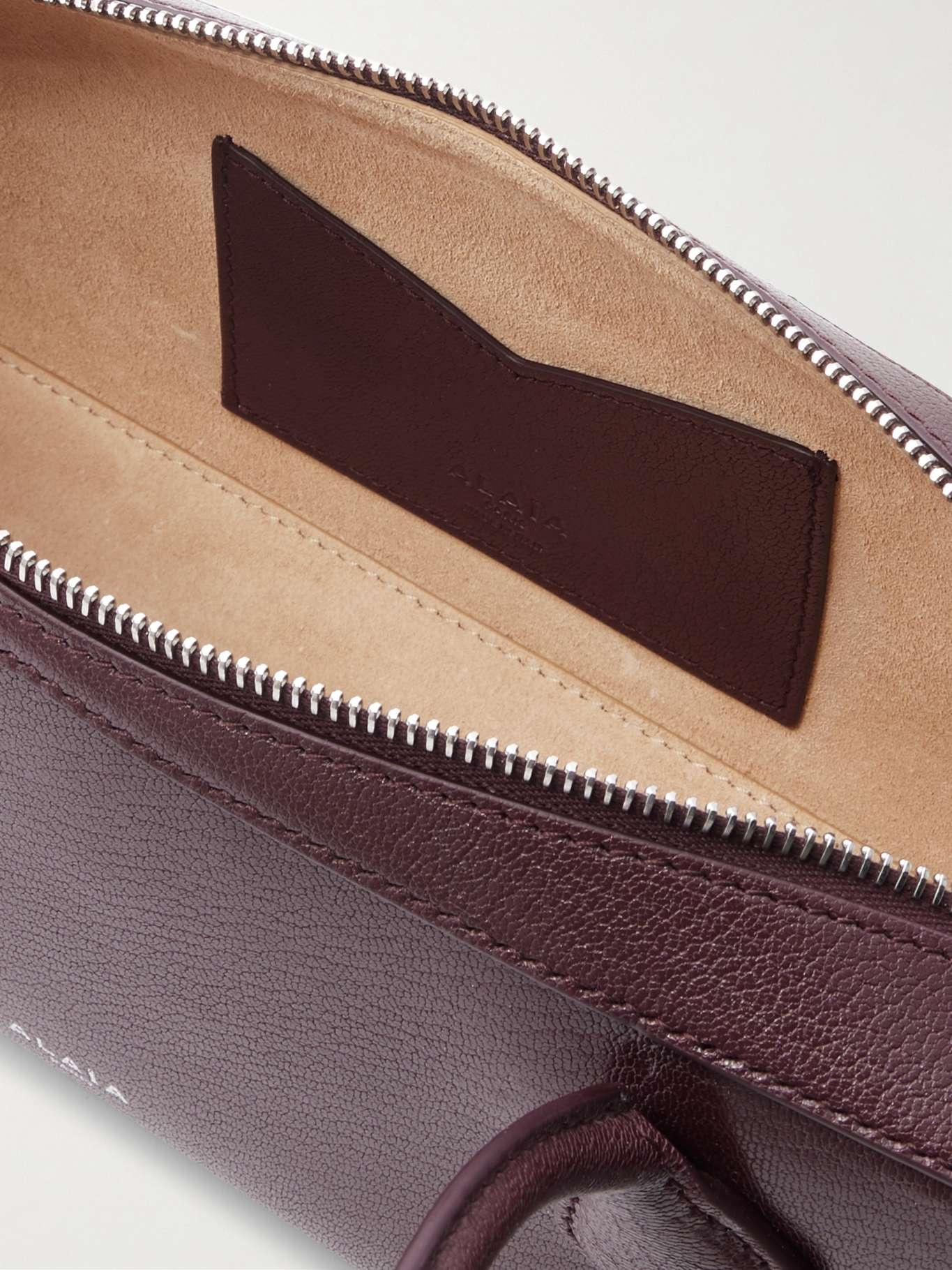 Le Teckel textured-leather shoulder bag Burgundy - 5