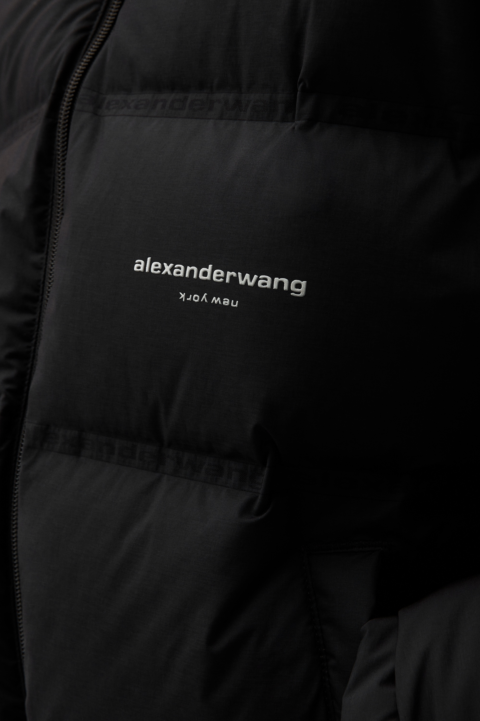 puffer coat with reflective logo - 4