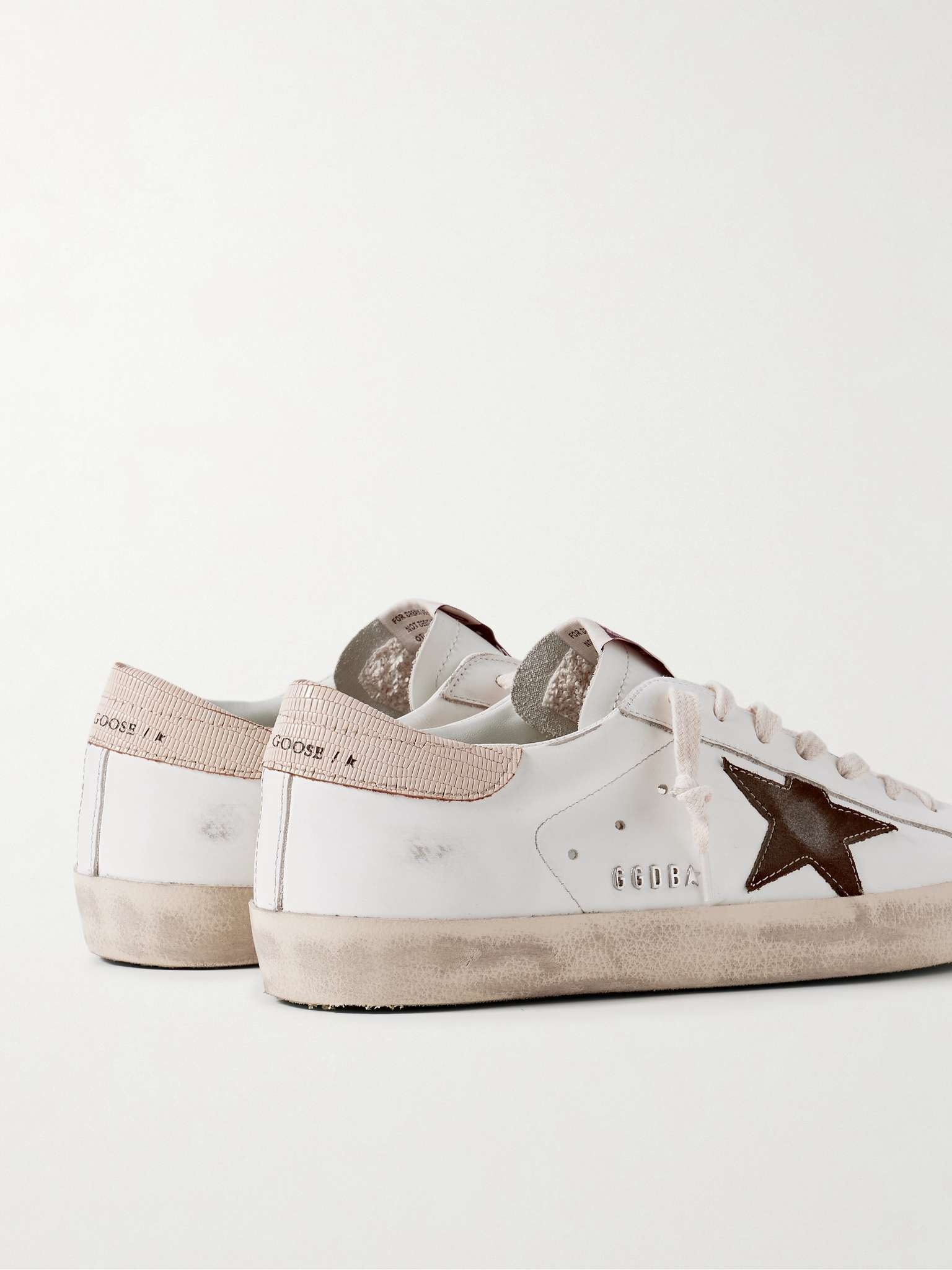 Super Star Distressed Suede-Trimmed Leather Sneakers - 5