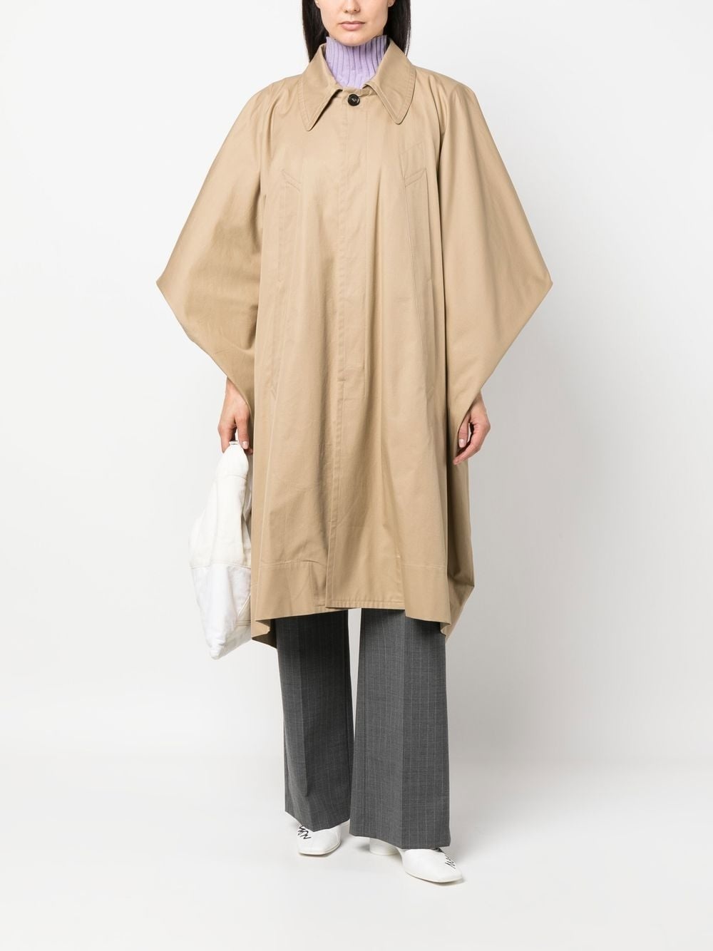 oversized collared coat - 2