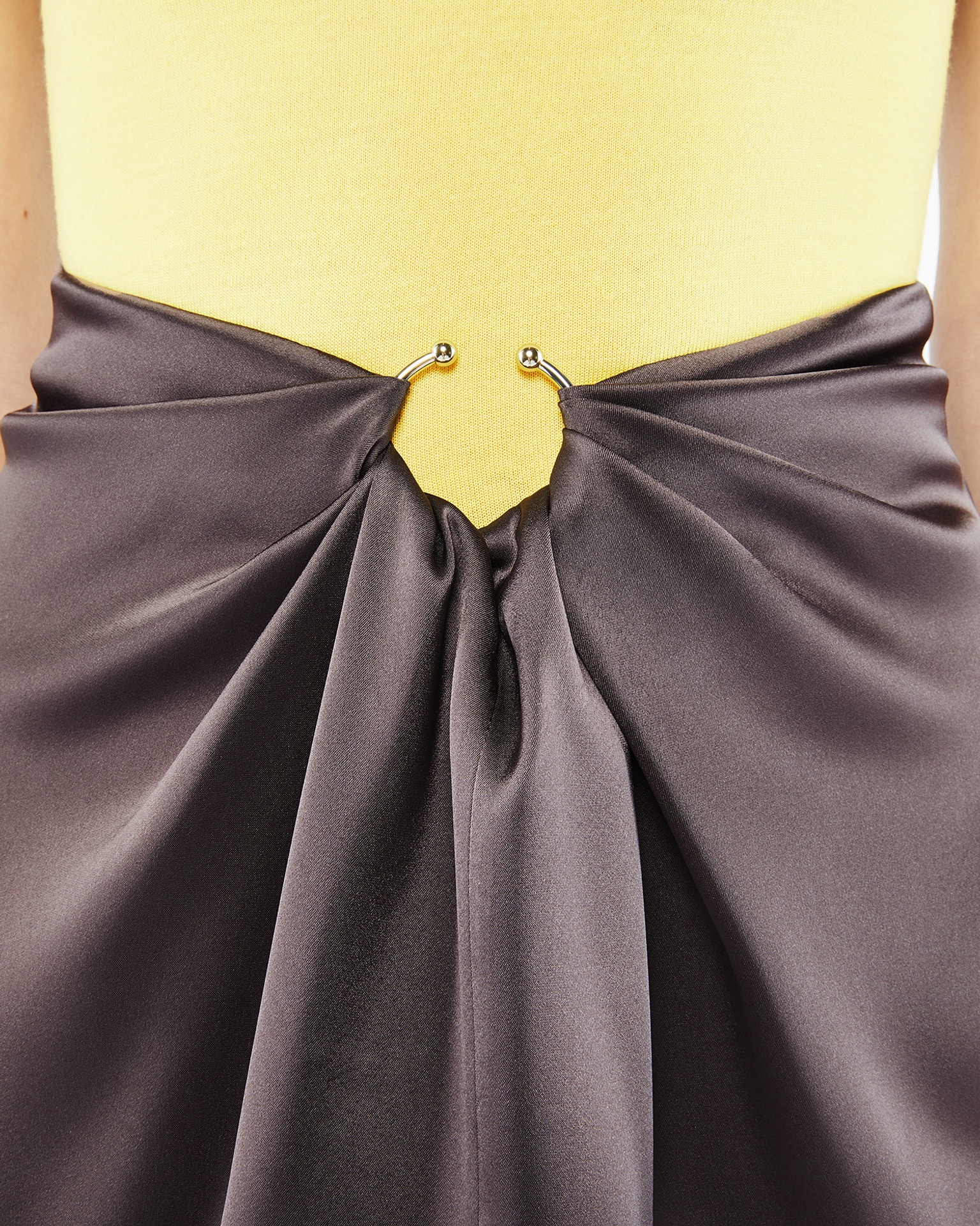 NILLA - Slip satin mini skirt - Coffee bean - 2