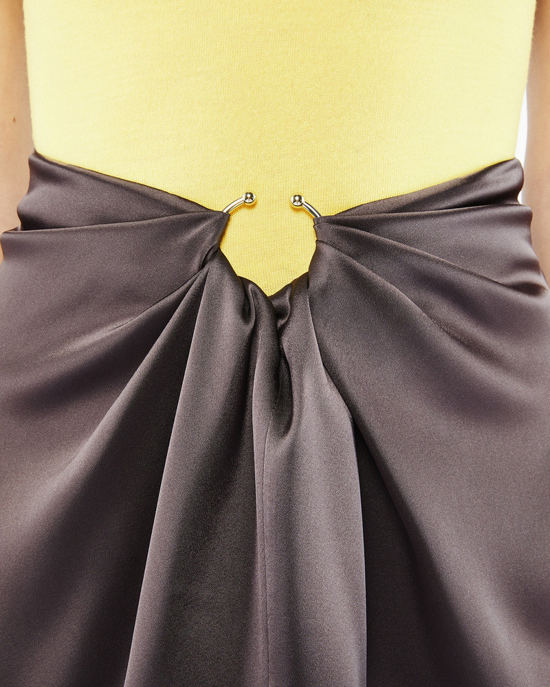 Nanushka NILLA - Slip satin mini skirt - Coffee bean outlook