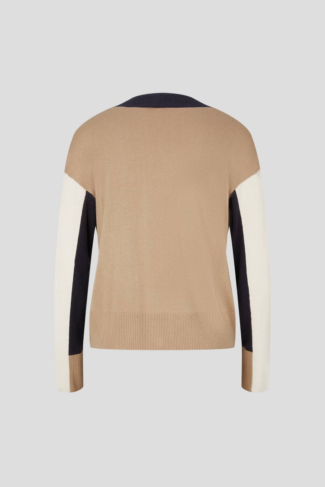 CARIA CARDIGAN IN NAVY BLUE/CAMEL - 5