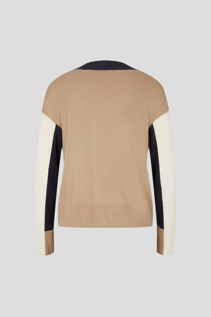 BOGNER CARIA CARDIGAN IN NAVY BLUE/CAMEL outlook