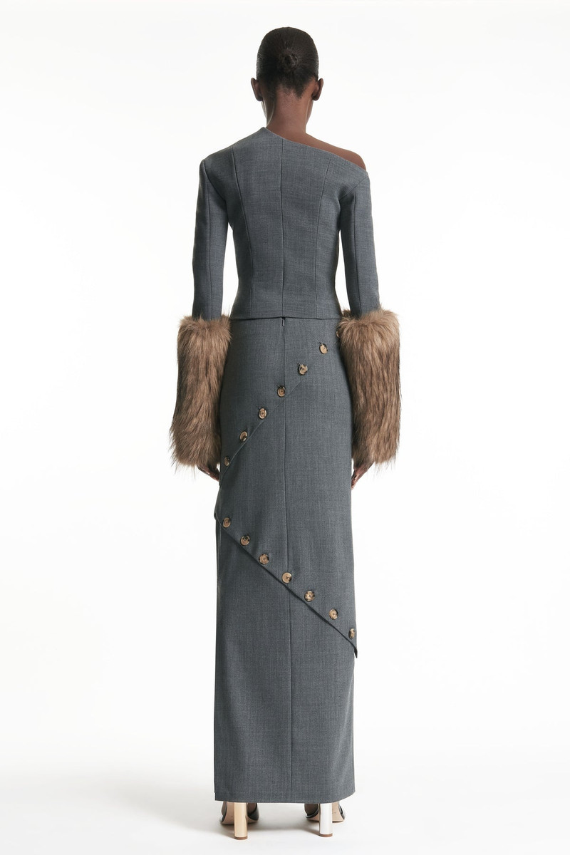 MAXI SKIRT GREY WITH BUTTONS 3