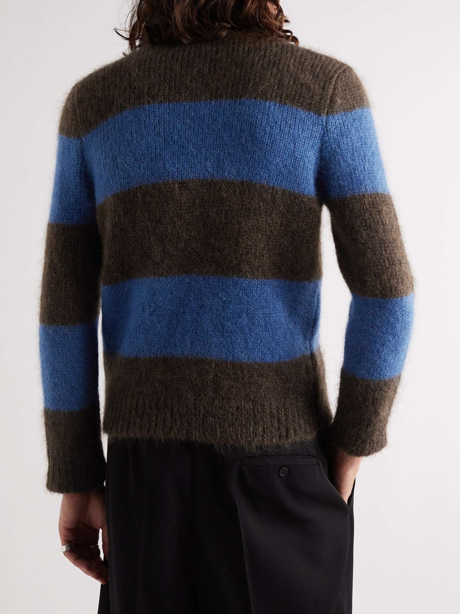 Slim-Fit Striped Mohair-Blend Sweater - 4