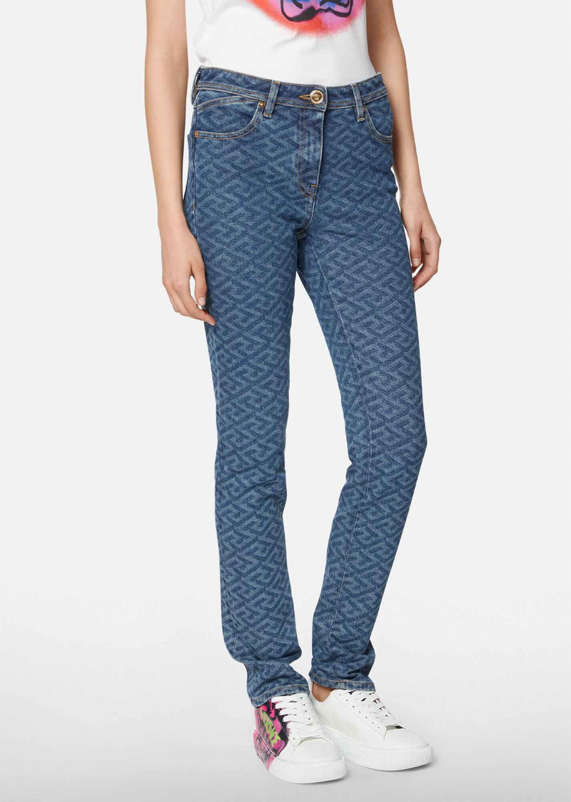 VERSACE La Greca Print Jeans outlook