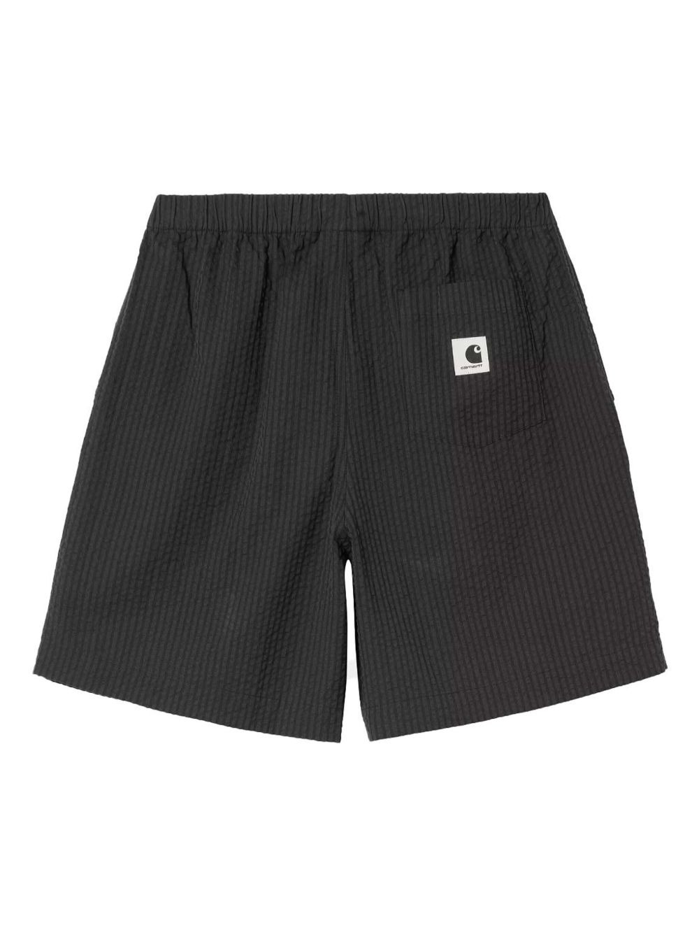 textured elastic-waist shorts - 3
