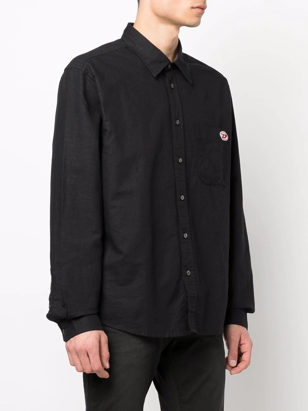 logo-patch long-sleeved shirt - 3