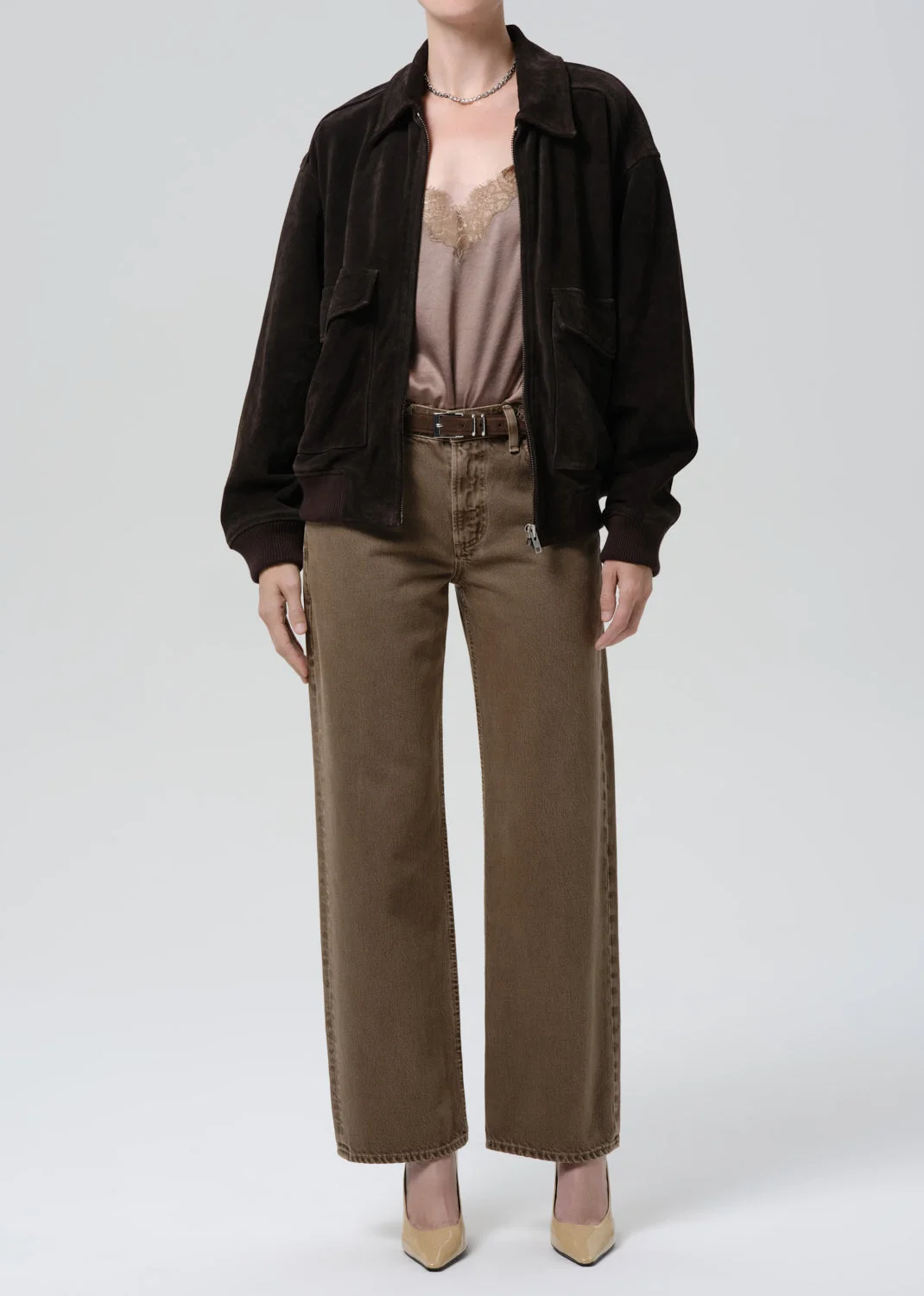 Vivienne Suede Jacket In Chocolate Brown - 1