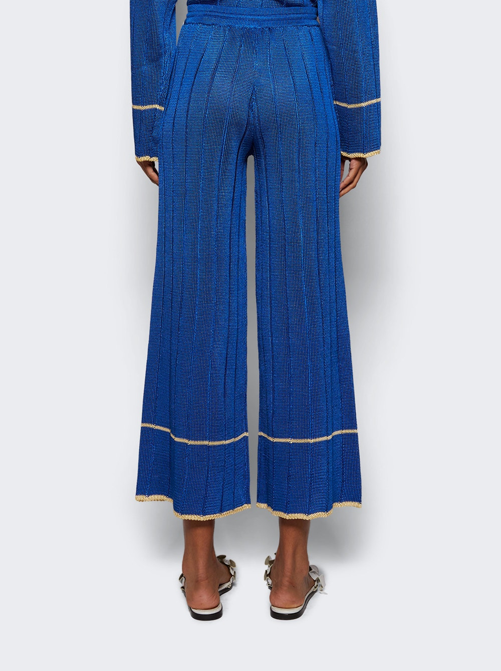 Wide Rib Pajama Pant Lapis And Butter - 5