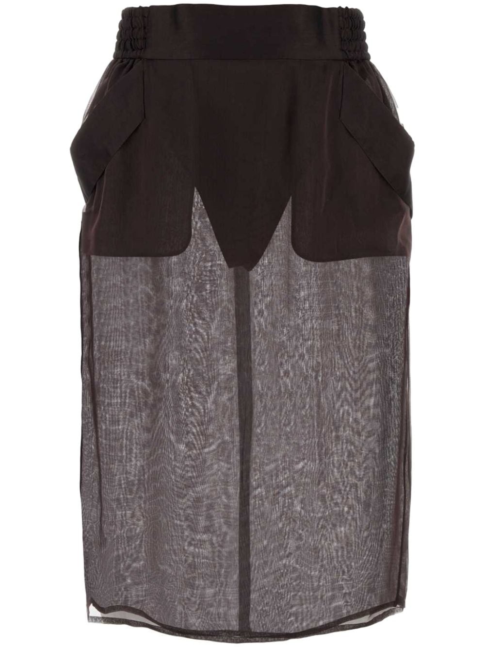 semi-sheer midi skirt - 1