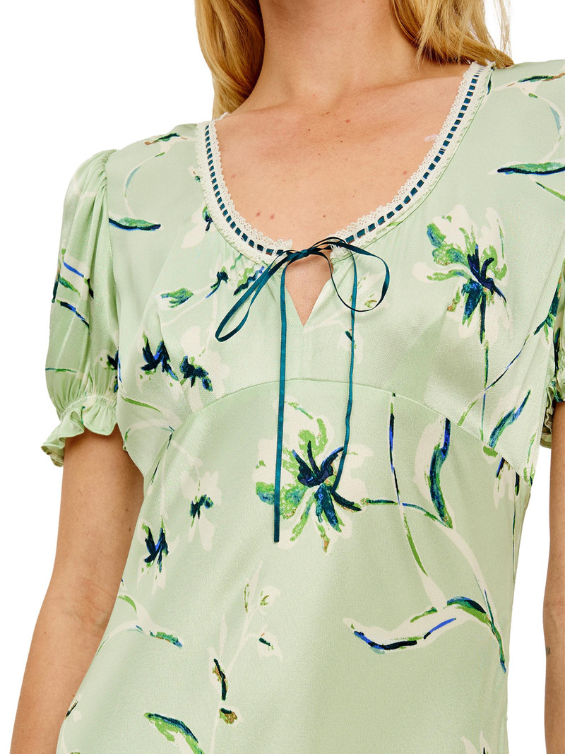 Women's Allison Floral Scoopneck Maxi Dress - Mint Linnea 6