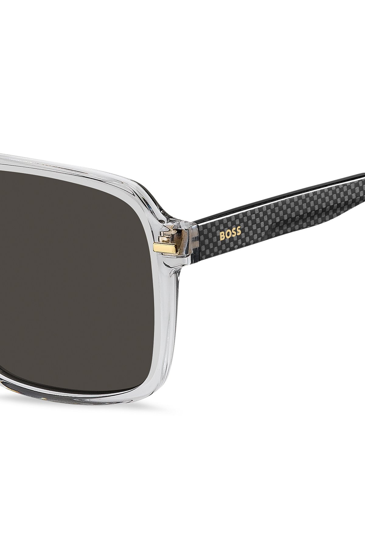 TRANSPARENT-ACETATE SUNGLASSES WITH CARBON-FIBER DETAILING 2