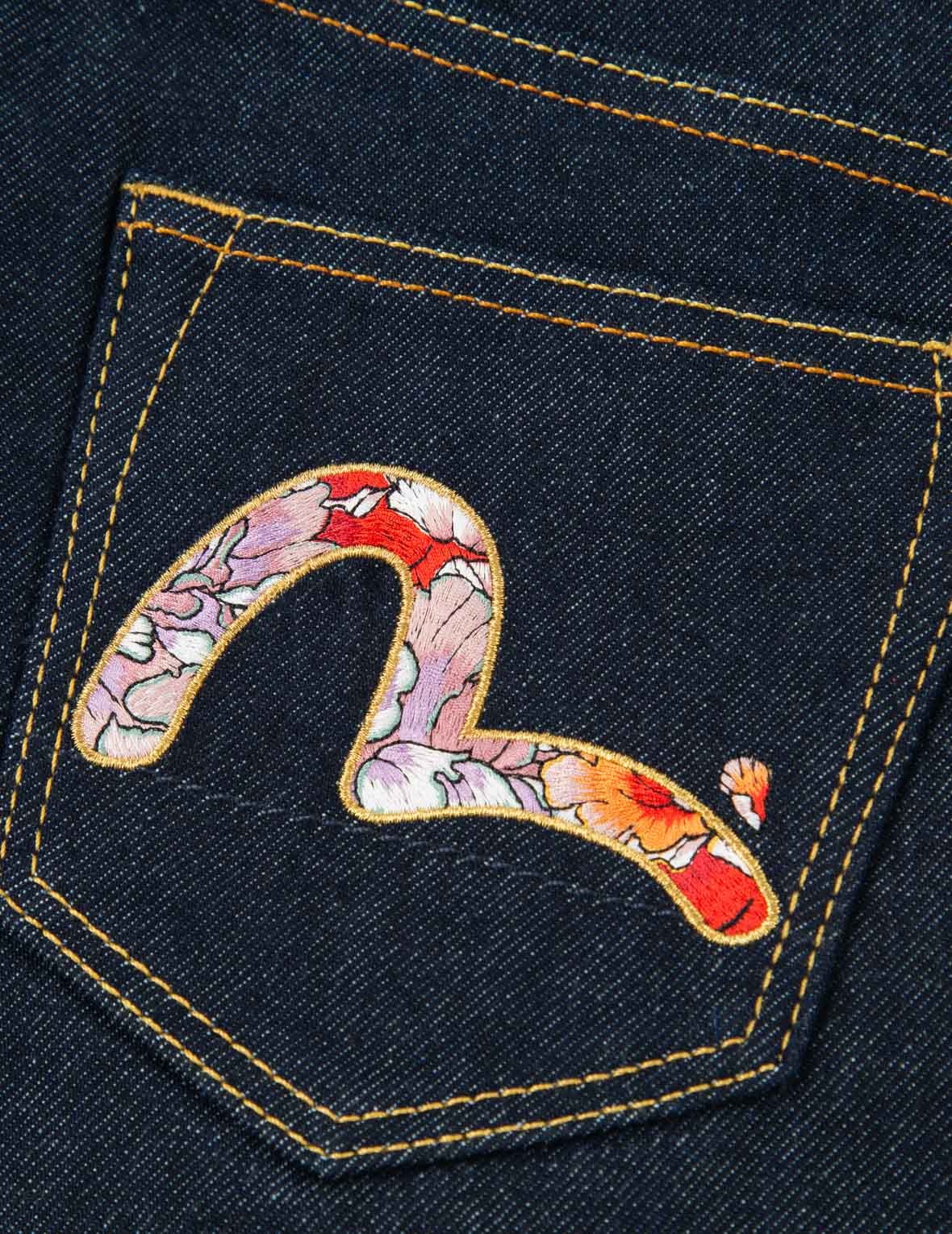 Floral Seagull Embroidery Denim Pencil Skirt - 13