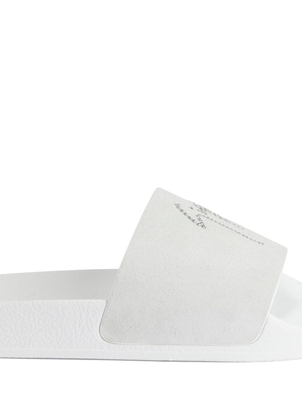 Brett crystal-embellished leather slides - 4