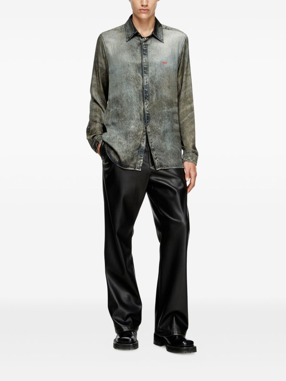 acid-wash long-sleeve shirt - 2