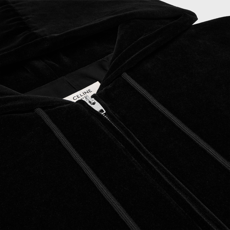 loose zip up hoodie IN velvet jersey 3