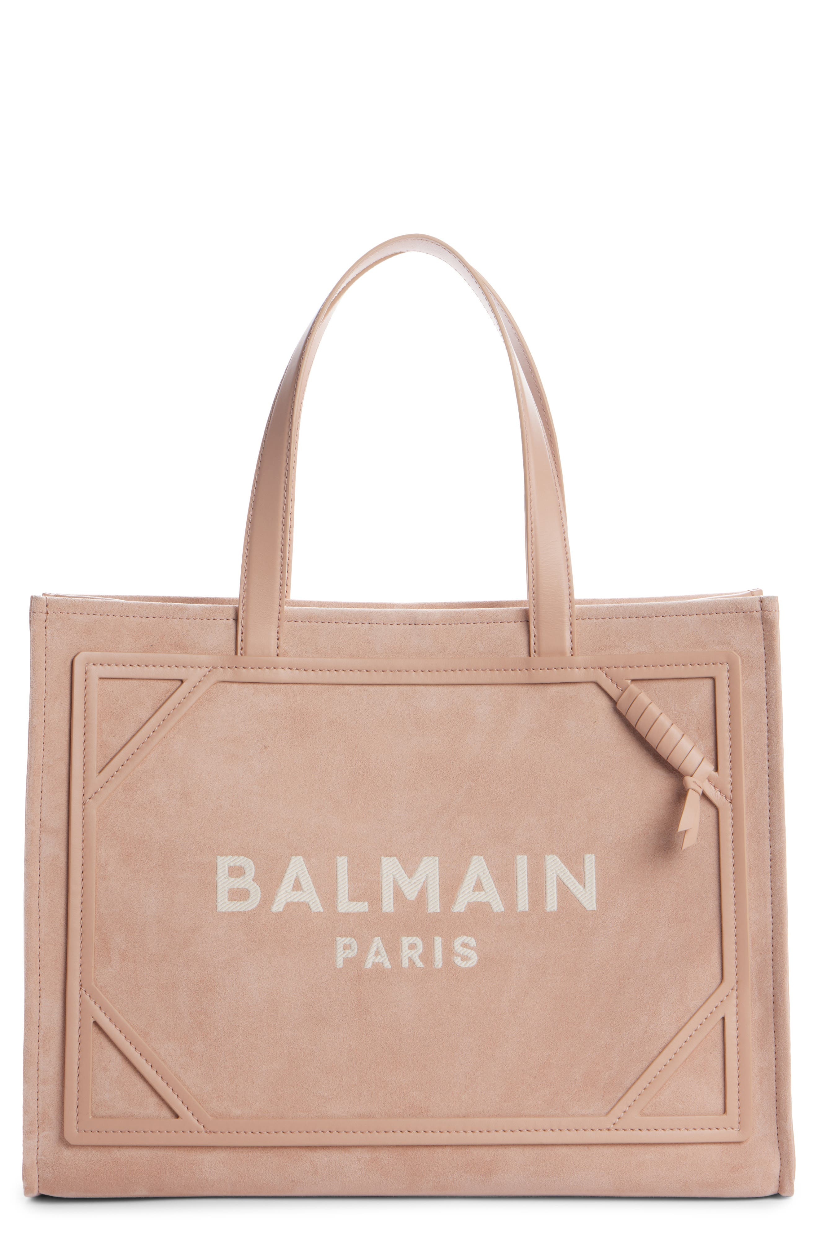 Balmain Medium B-Army Suede Shopper Tote in 0Dx Light Pink at Nordstrom - 1