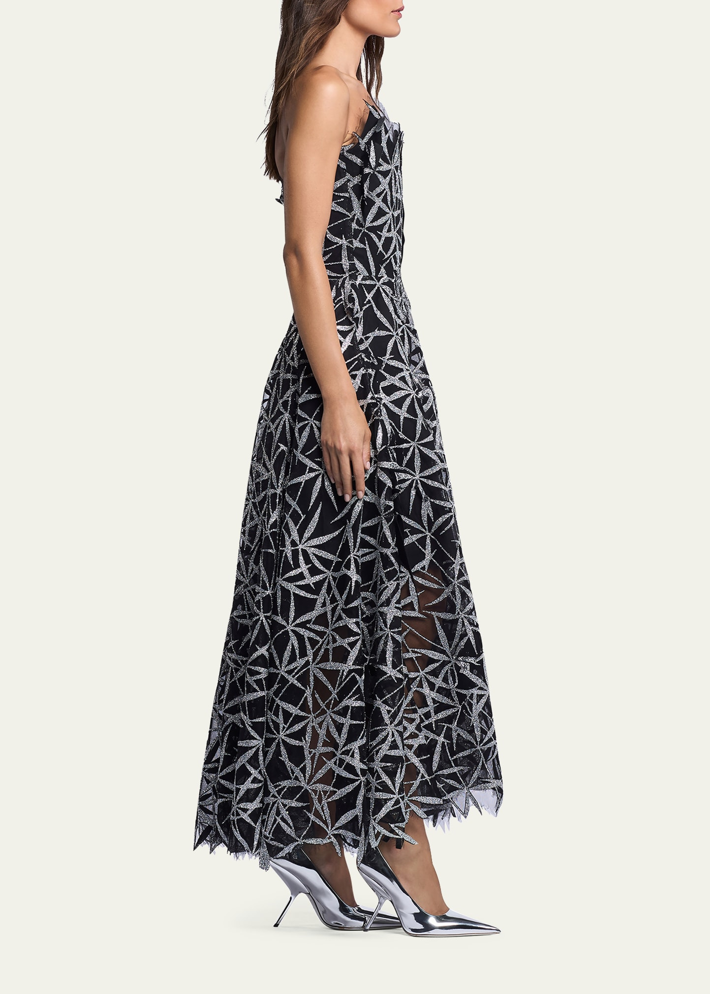Axis Embellished Strapless Fit-&-Flare Gown - 4