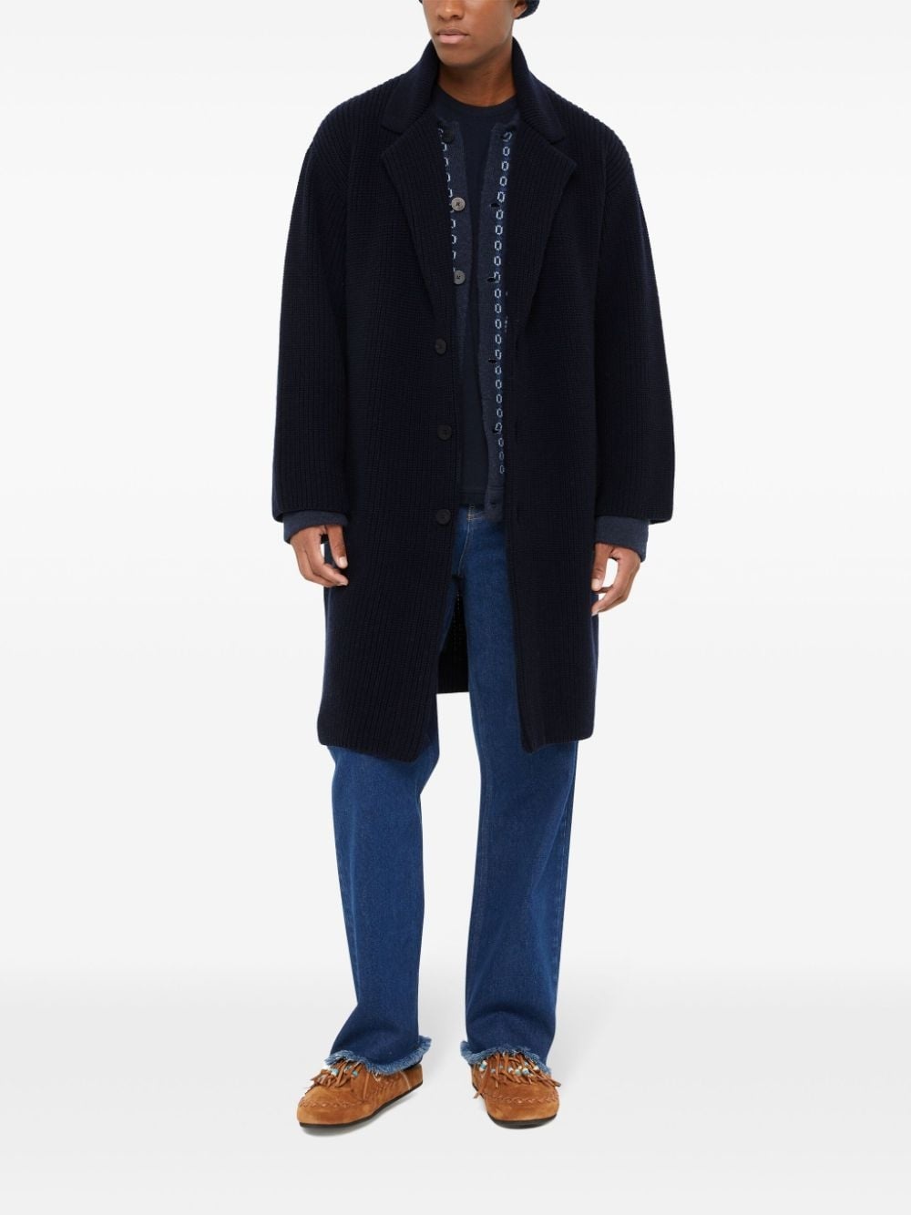 buttoned single breasted coat - 2