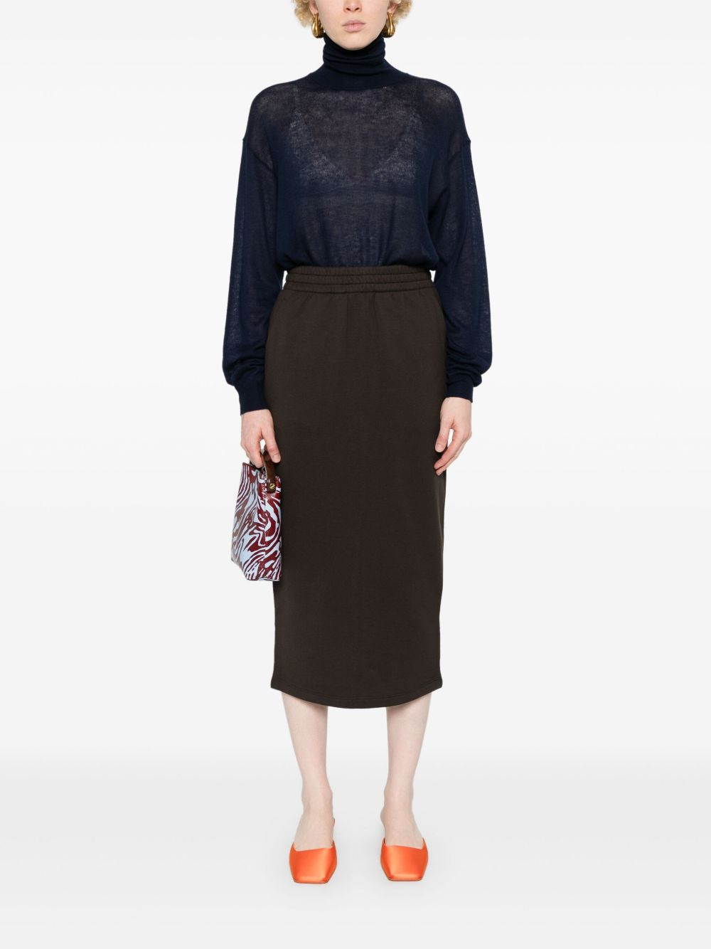 cotton jersey midi skirt - 2
