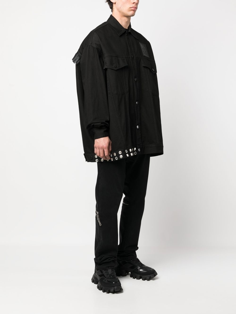 fringe-detail denim jacket - 4
