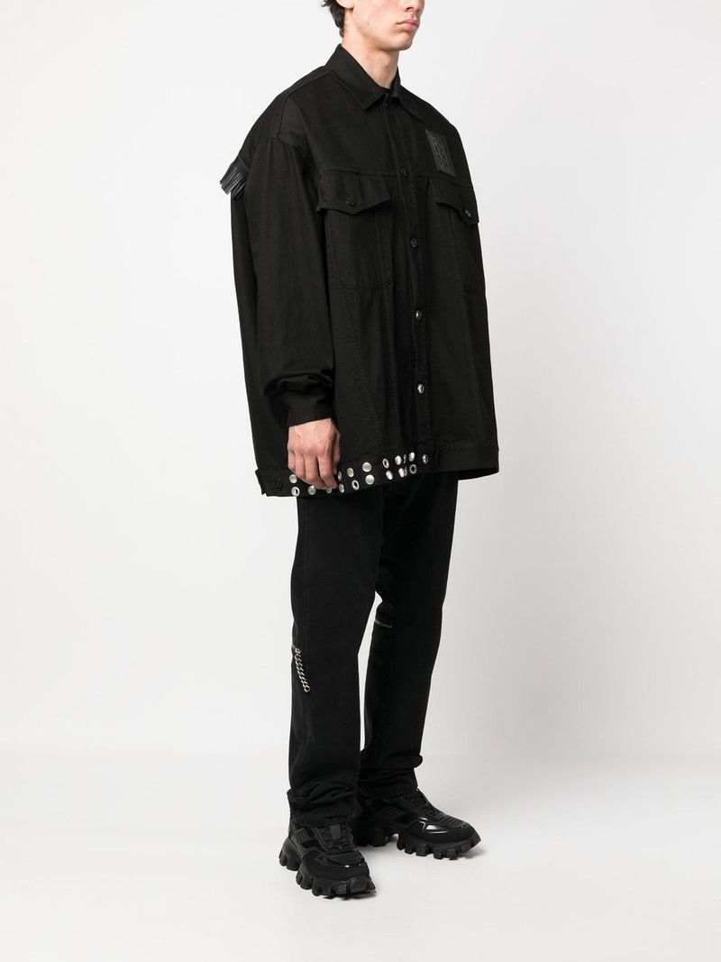 fringe-detail 데님 재킷 4