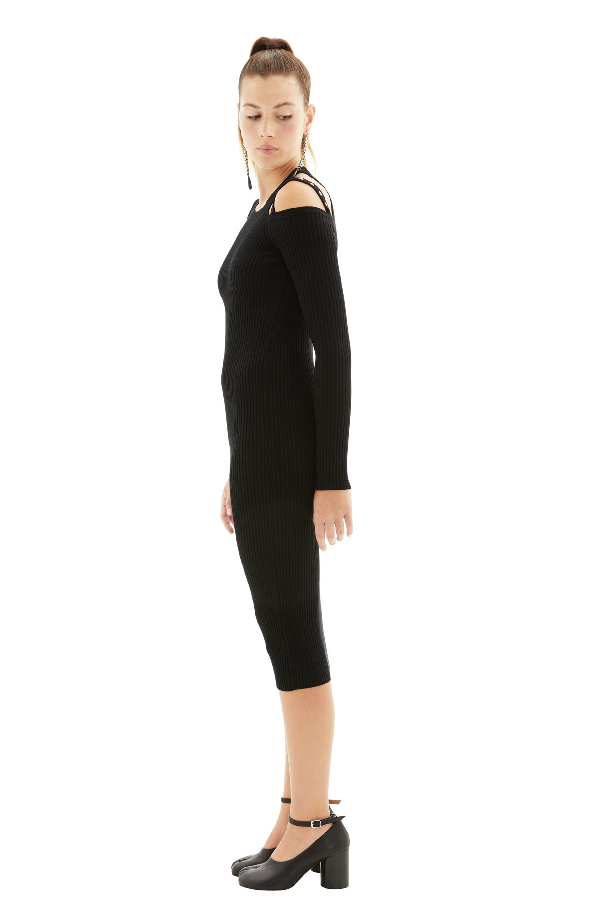 ONE SHOULDER DRESS (BLACK) - 2