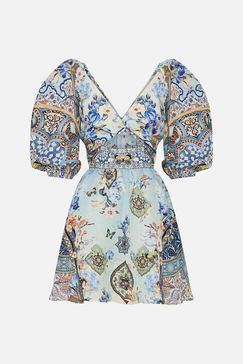 PUFF SLEEVE MINI DRESS - 1