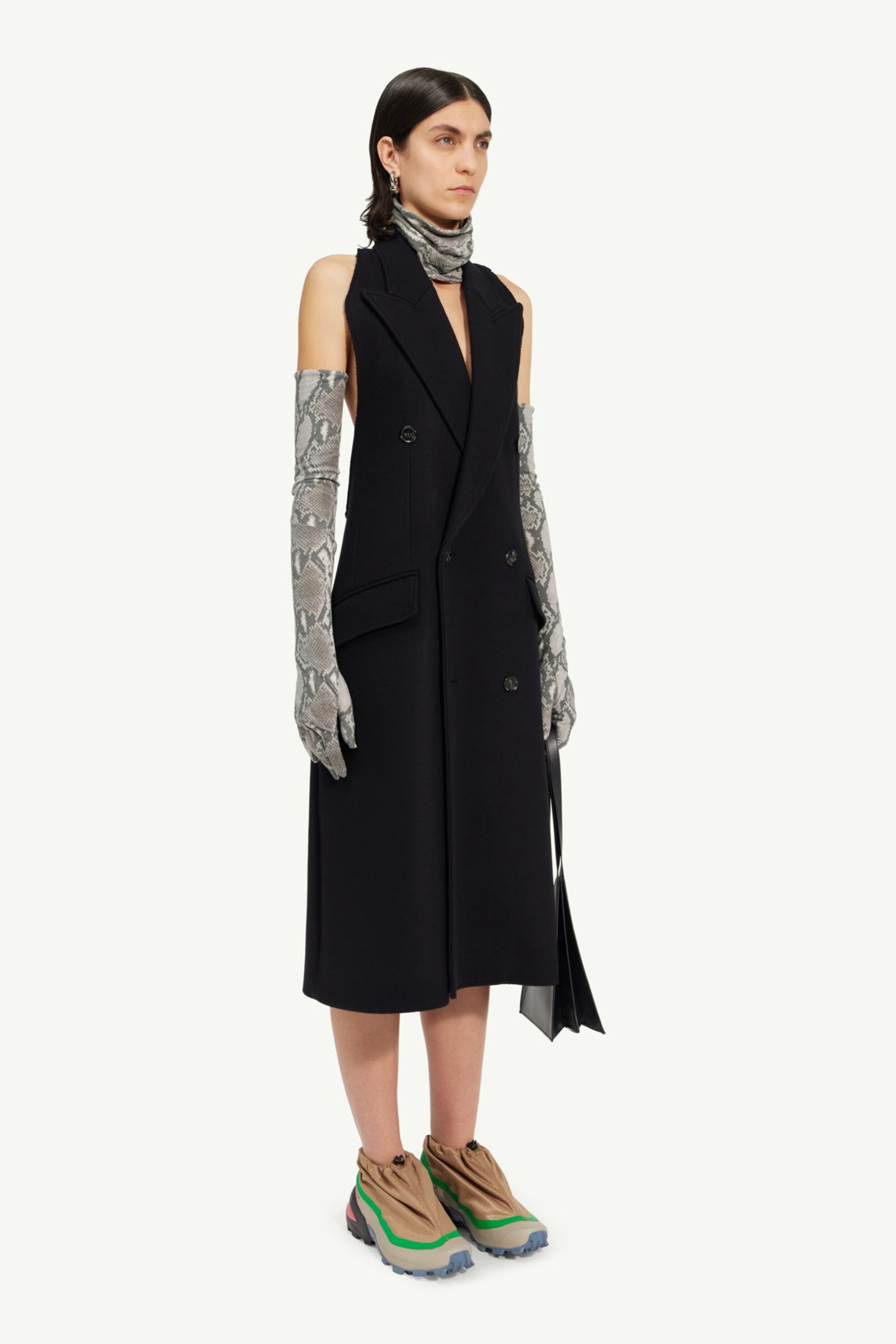 Contrast sleeve felt coat - 3