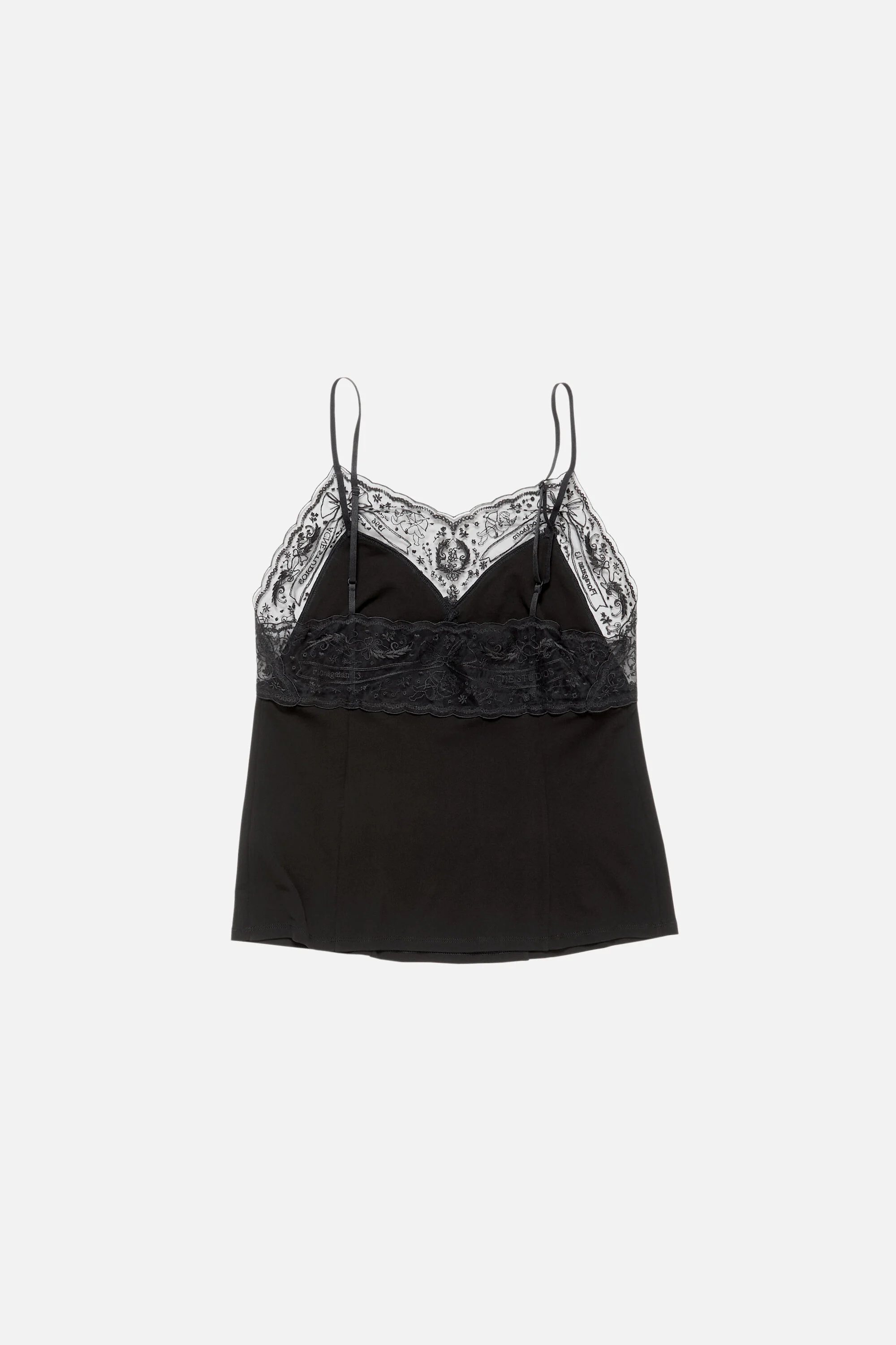 Lace strap blouse - Black - 7