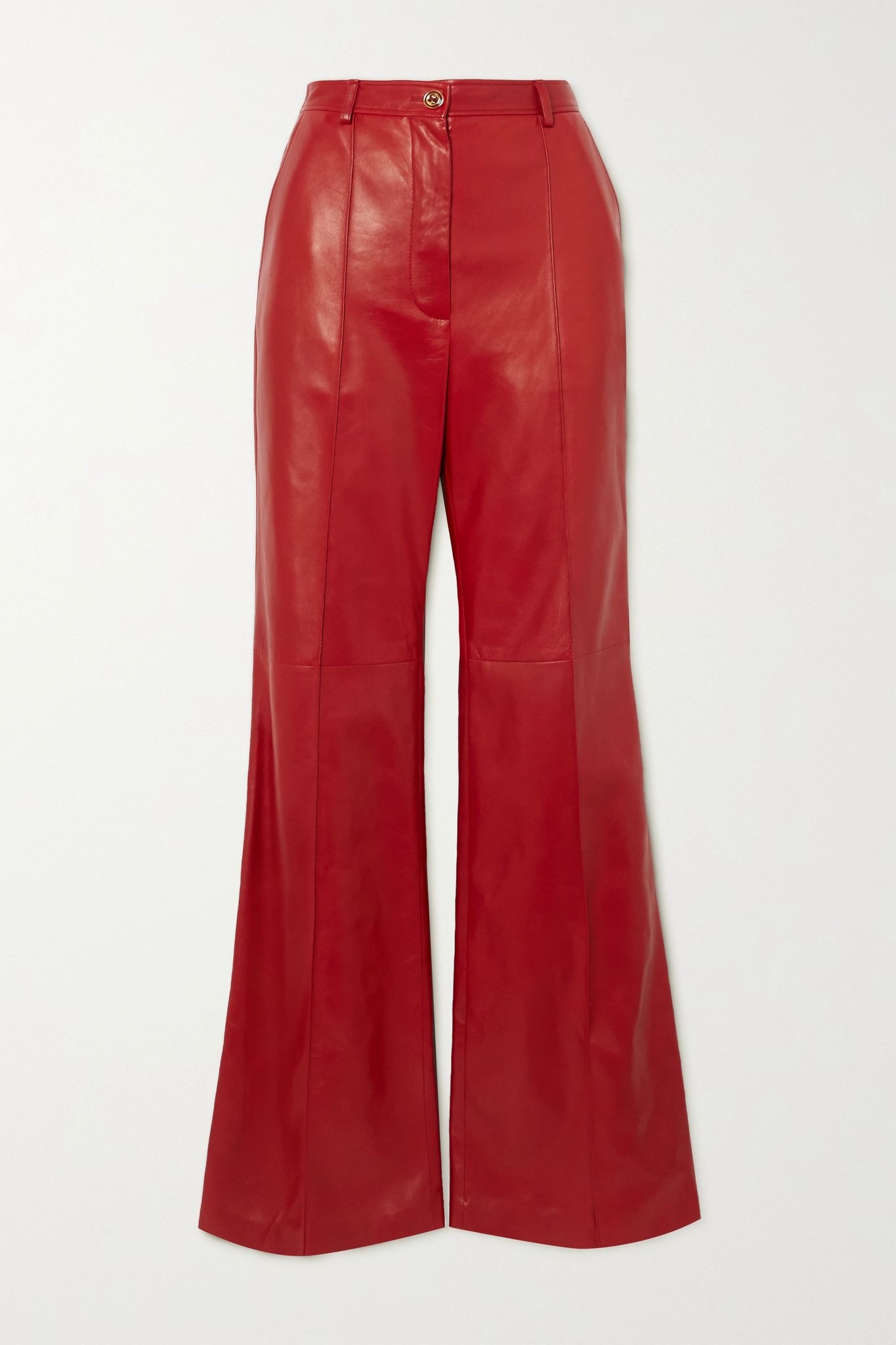 Leather straight-leg pants - 1