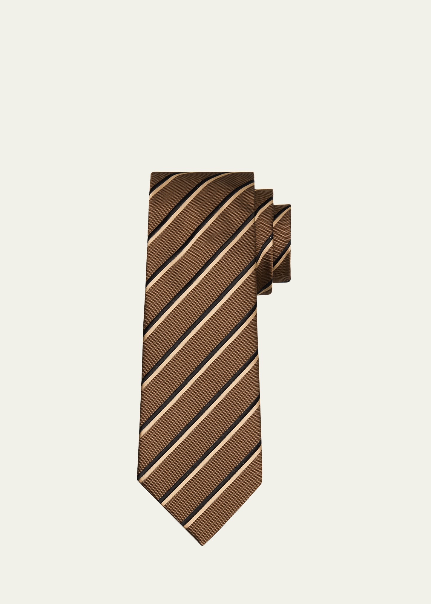 Men's Diagonal Stripe Silk Tie - 1